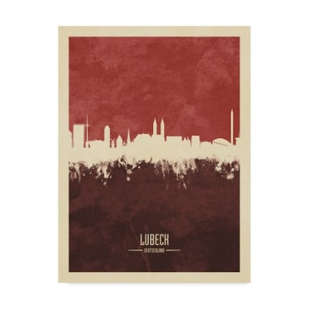 Michael Tompsett 'Lubeck Germany Skyline Red Ii' Canvas Art,18x24